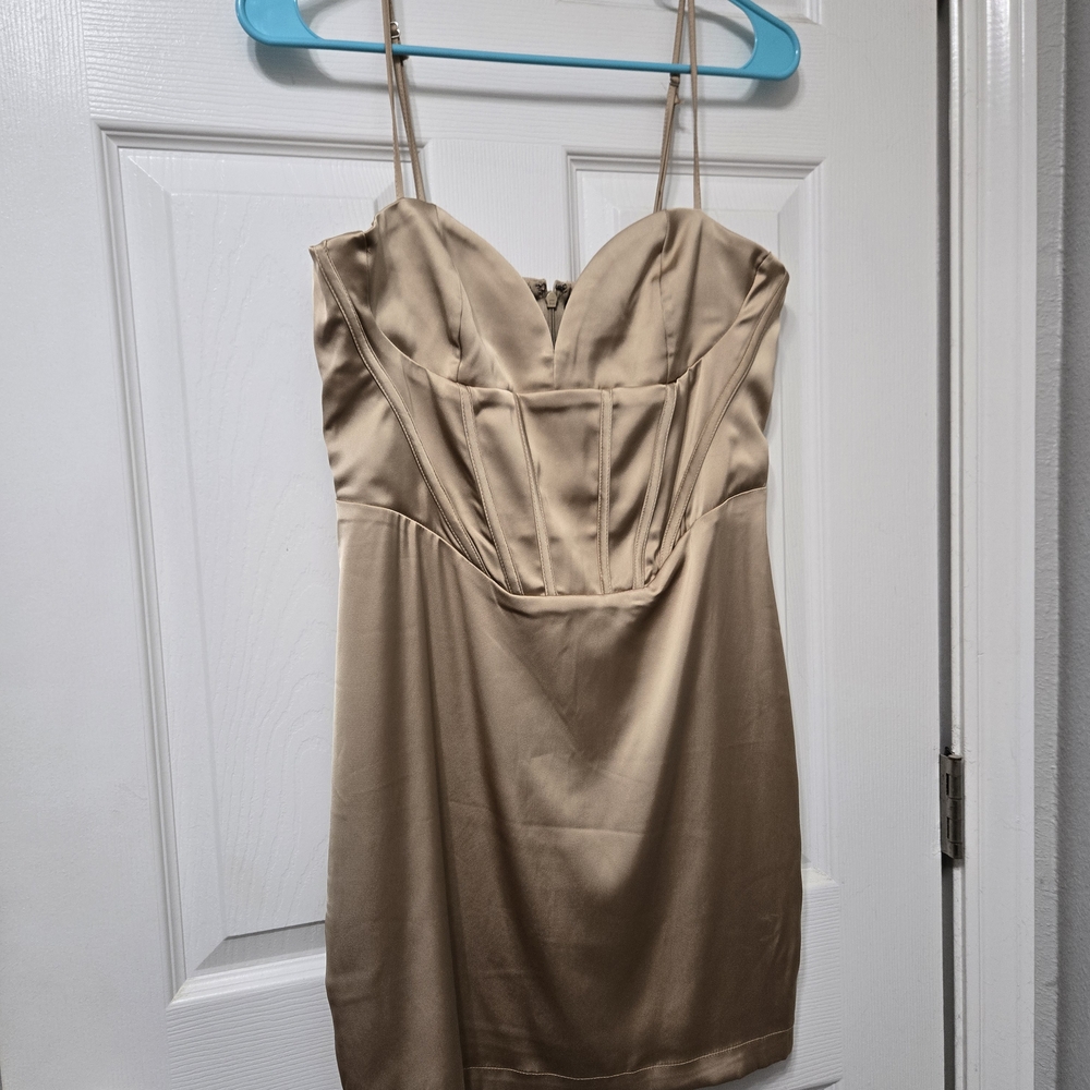 Corset Satin Mini Dress
